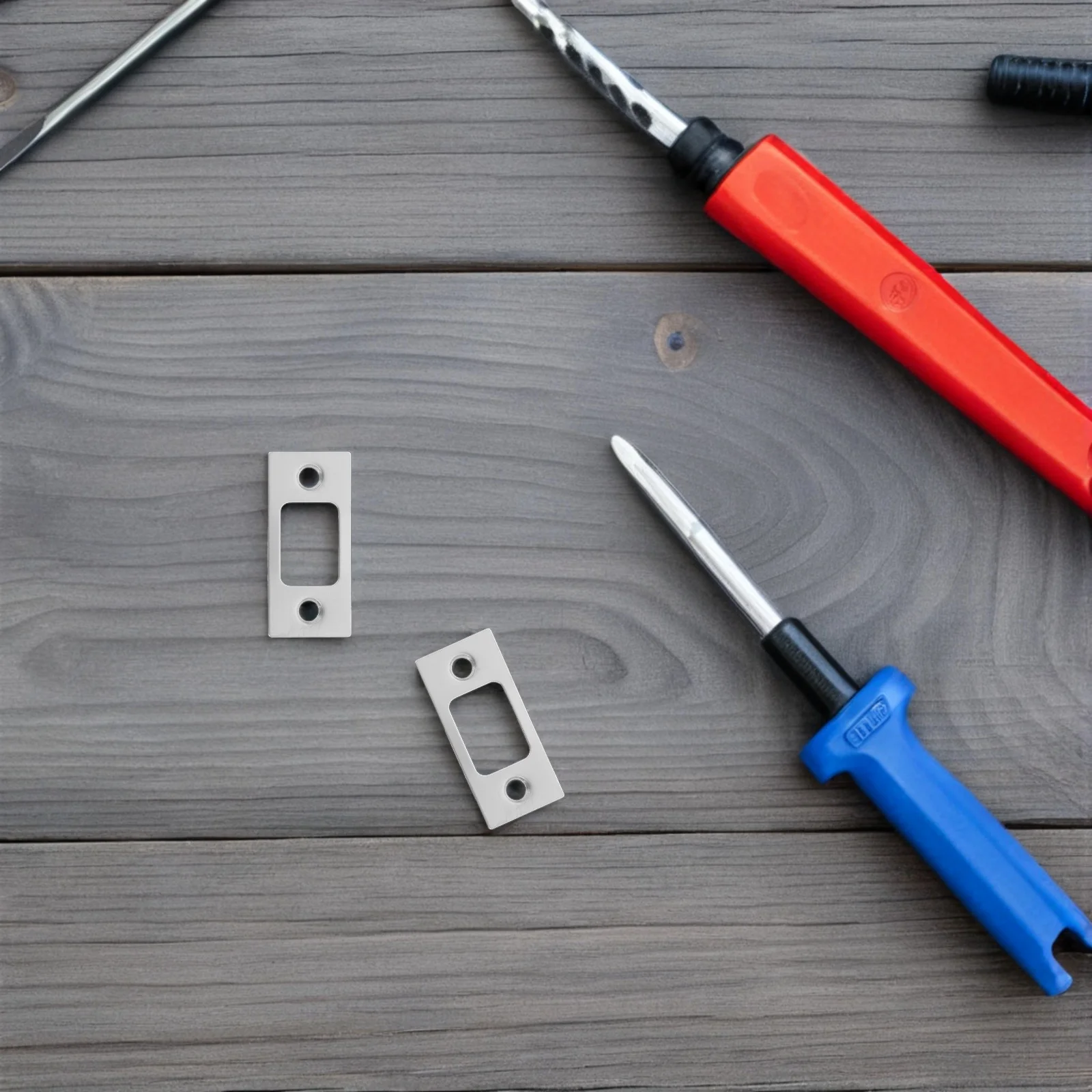 8 قطع من لوحة حماية قفل الباب: لوحة سترايك شديدة التحمل من الفولاذ المقاوم للصدأ لتشغيل مزلاج سلس - مثالية للجزء الخارجي الداخلي