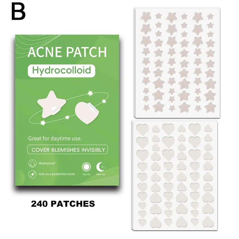 Colorful Star&Heart Pimple Patch Acne Colorful Invisible Spot Care Removal Care Patch Concealer Acne Skin Face Stickers M0C5