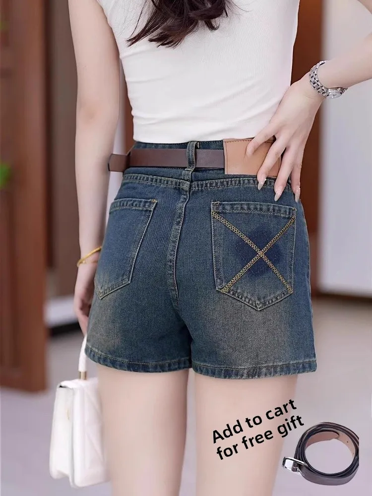 

High Waist Wide Leg Jeans orts Women's Casual Thin Loose plus Size Slimming Summer Faionable Denim orts Pants