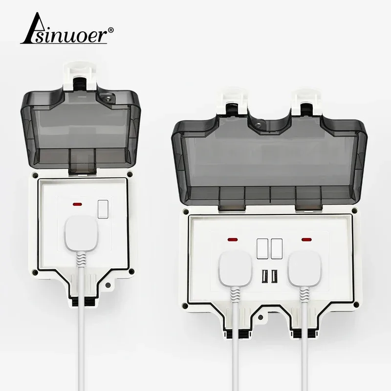 

Outdoor Waterproof Wall Plugs 13A/16A EU KR Korean Electric Power 110-250V IP66 Dustproof EU UK UN FR
