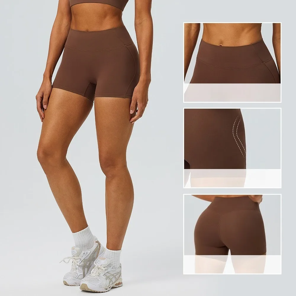 Women High Waist Capri Yoga Shorts Butt Lift Quick Dry Tight Fitness Running Sports Shorts