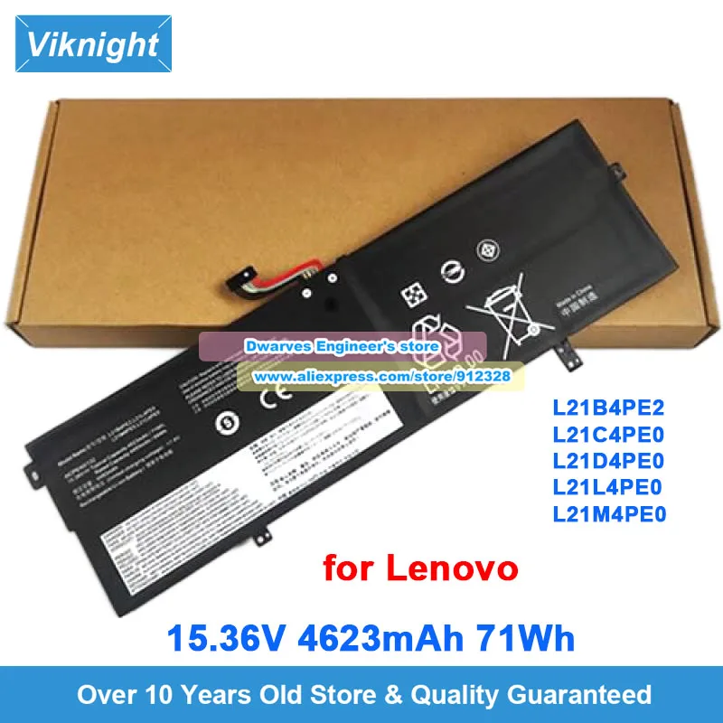 

L21L4PE0 L21C4PE0 Аккумулятор 15,36 В 4623 мАч 71 Втч для Lenovo Yoga 7 14IAL7 14IAL7-82QE00 Аккумулятор для ноутбука серии L21M4PE0 L21D4PE0
