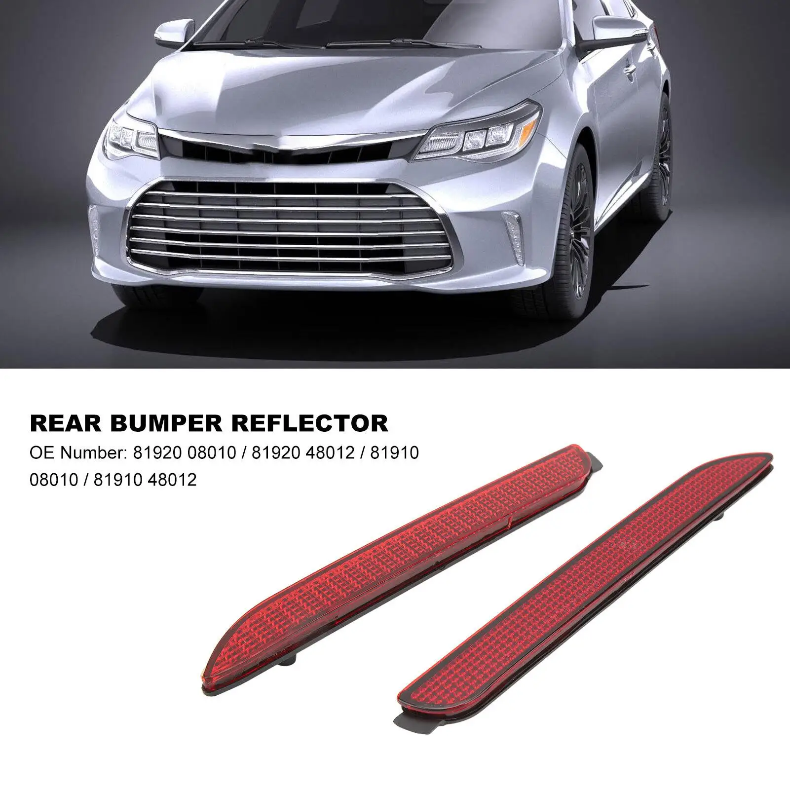 1Pair Rear Bumper Reflector 81910 48012 Red Right Left Stylish Bumper Mounted Reflector For Toyota venza Lexus RC350 gx 470