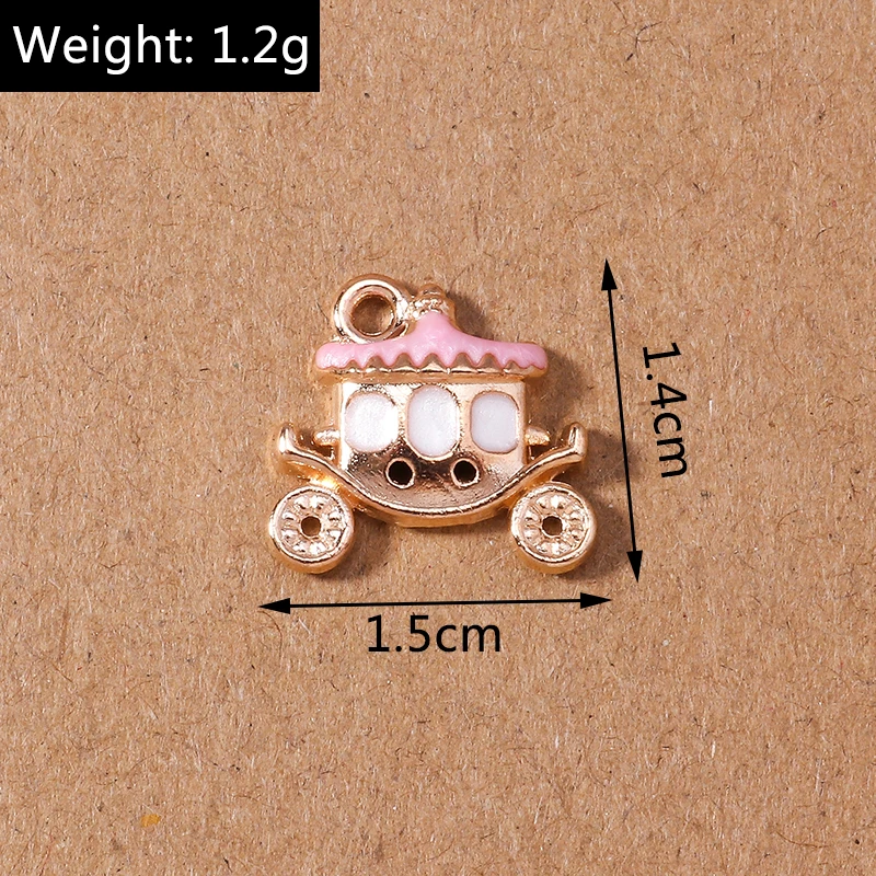 10 Stück 15*14mm Emaille Kürbiskutsche Charms Anhänger für die Herstellung von Ohrringen Halskette Armband DIY Schmuck Zubehör Zubehör – Detail 7