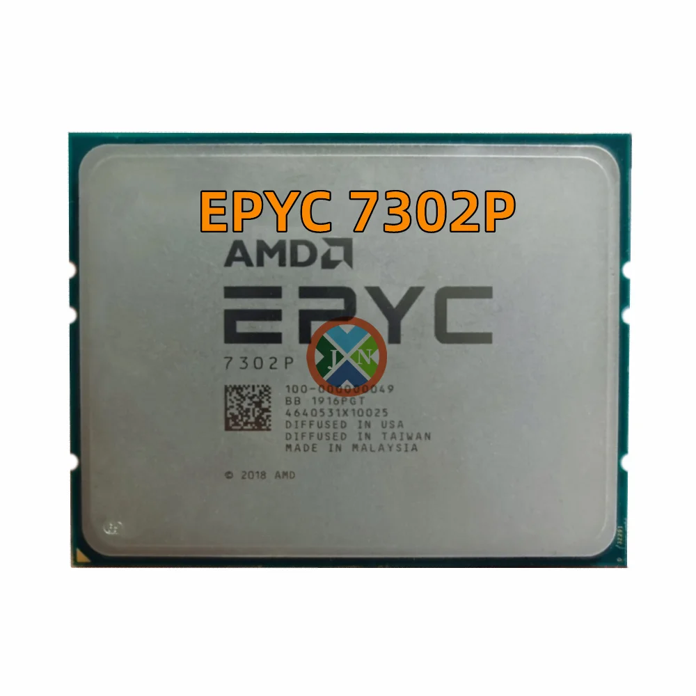 AMD EPYC 7302P CPU 7nm 16-Cores 32-Threads 3.0GHz 128MB 155W processor Socket SP3 Server EPYC7302P CPU