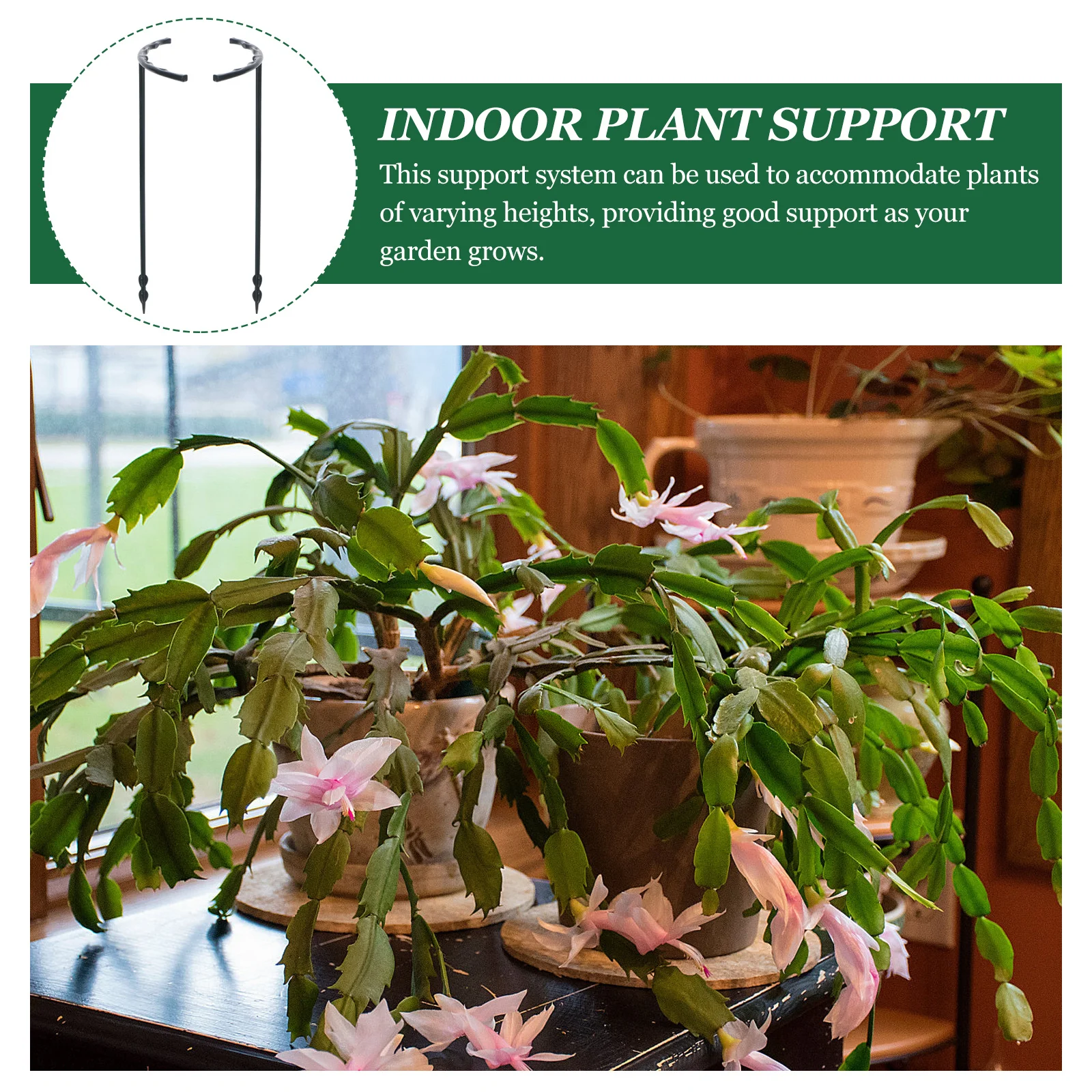 

1 Set Pvc Plant Support Cage, Half Round Stakes For Indoor Outdoor Gardens, Tall Potted Plant Stabilizer, Garden Trellis For