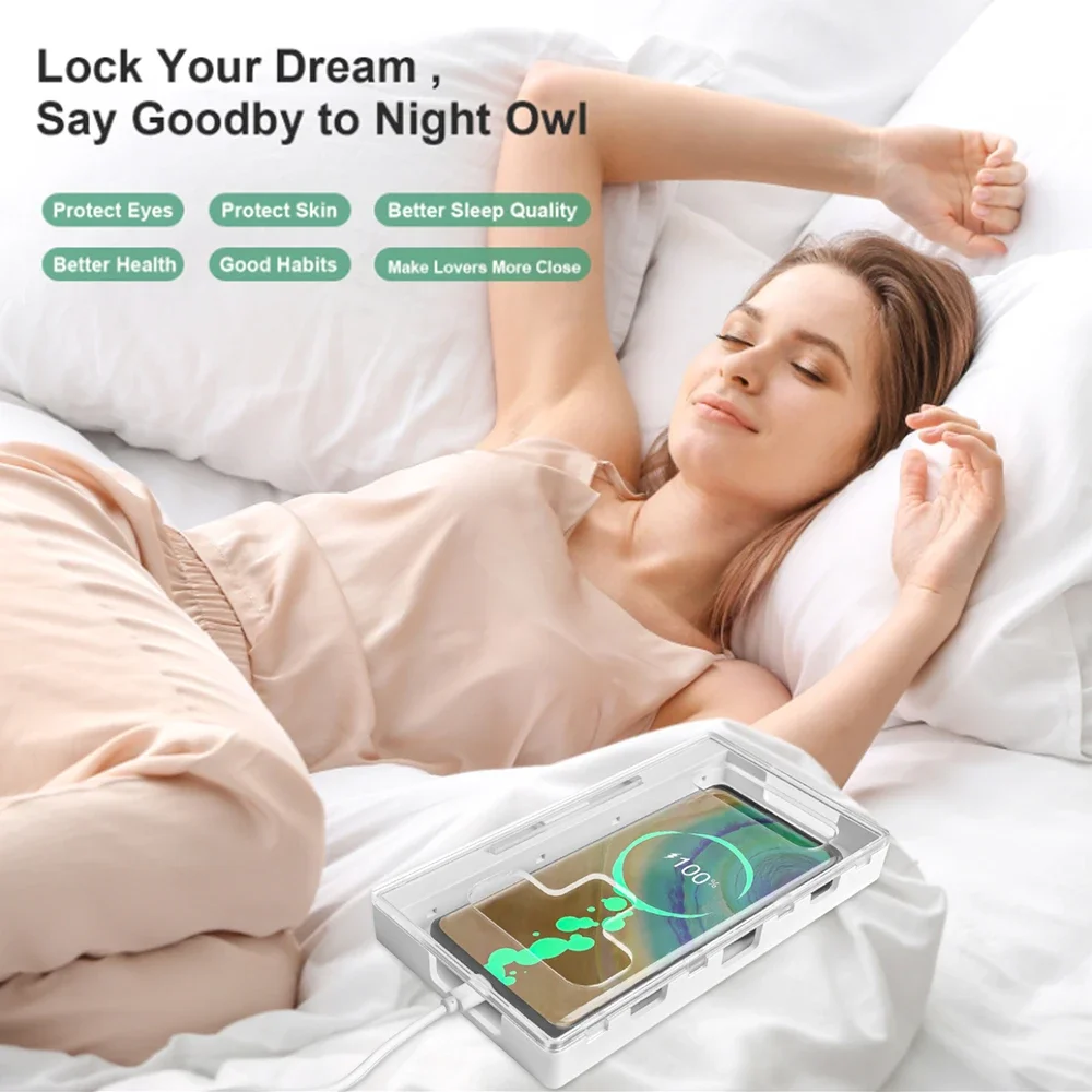 Universal Mobile Phone Jail Timer Lock Box Self-Control Lock Timing Lock Case Bin Mobile Phone Container Box for Kids Student