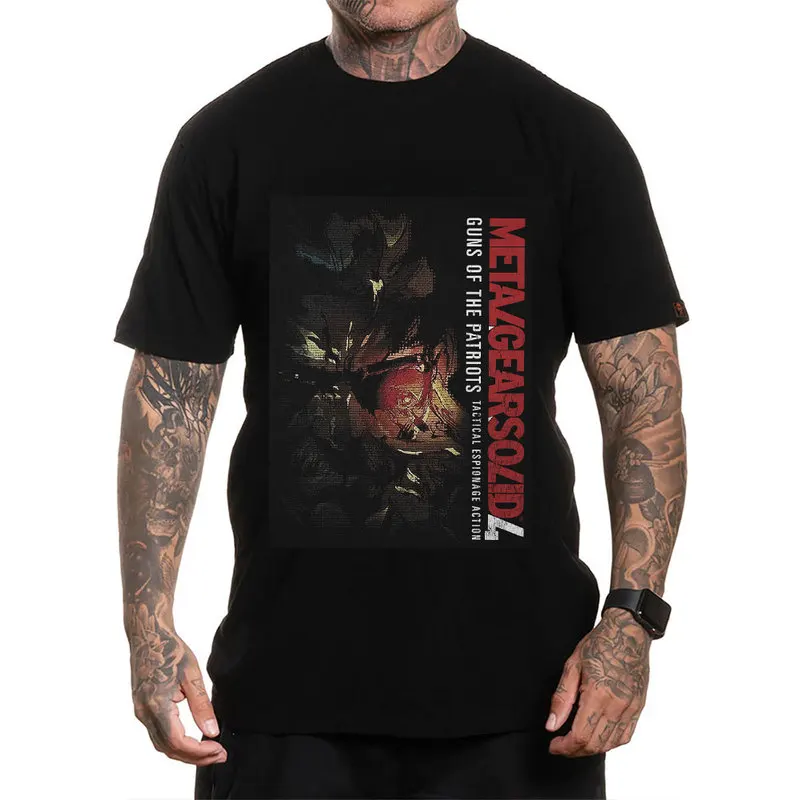 Metal Gear Solid MGS Game Gift T‑Shirt for Gamer Unisex Cotton Short Sleeve Tees Solid Snake Graphic Print Streetwear Tops