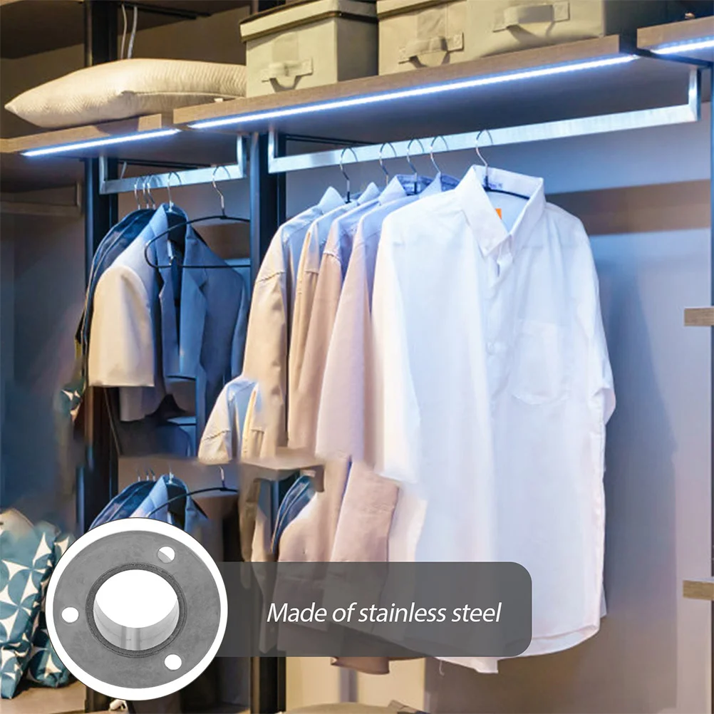 

Stainless Steel Closet Rod Bracket Heavy Duty Wardrobe Pole Support End Holder For Bathroom Closet Organizers