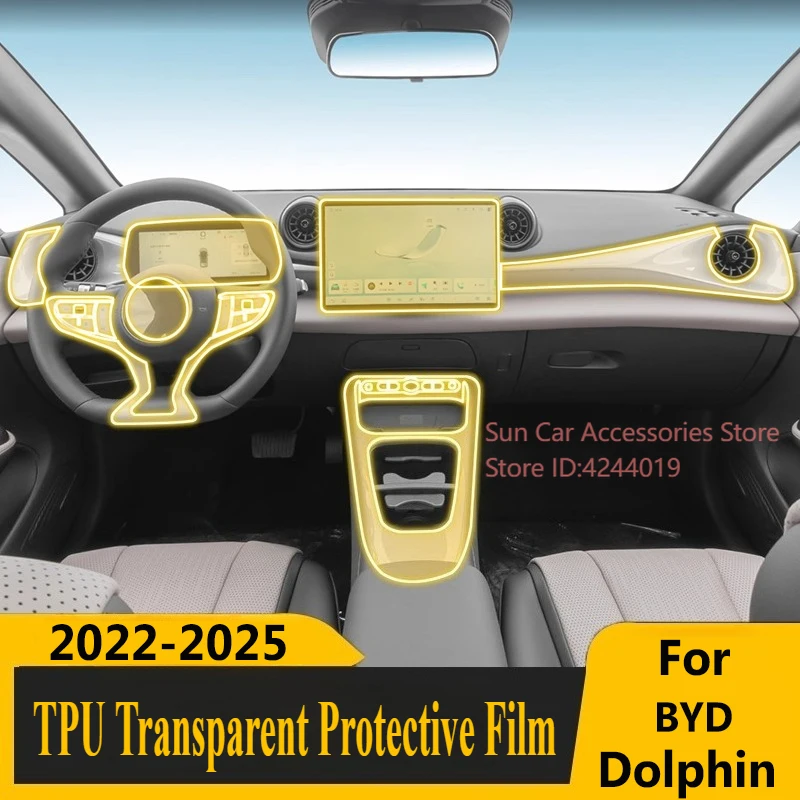 

Для BYD Dolphin 2022-25 специальный экран с центральным управлением, внутренняя наклейка, защитная пленка из ТПУ, модифицированные аксессуары для салона автомобиля