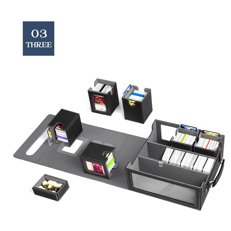 7 in 1  With fittings Trading Card Storage Box Commander Deck Box for MTG TCG Deck Box with 8 Top loaders 2 Stoppers