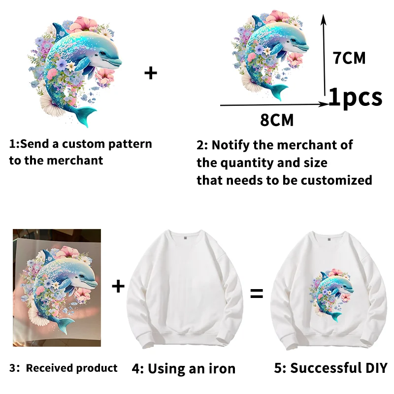 DIY Custom You Logo or Picture Stickers On Clothes Iron On Transfers Heat Transfer DTF Colorful Patch Micro elastic Wash - view 6