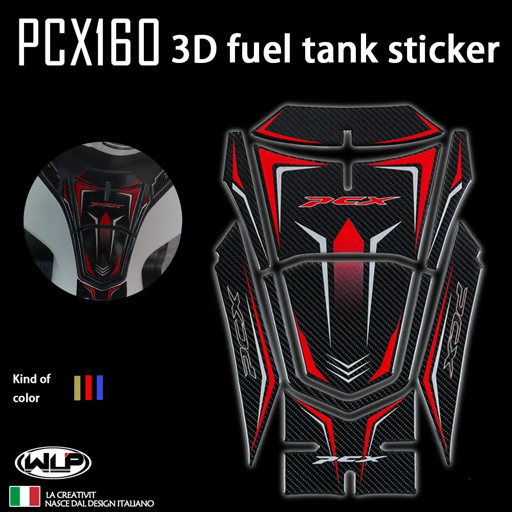 

5D Carbon Fiber Sticker Emblem Protection Tank Pad Decal Protector Accessories For PCX 160 PCX160 pcx160
