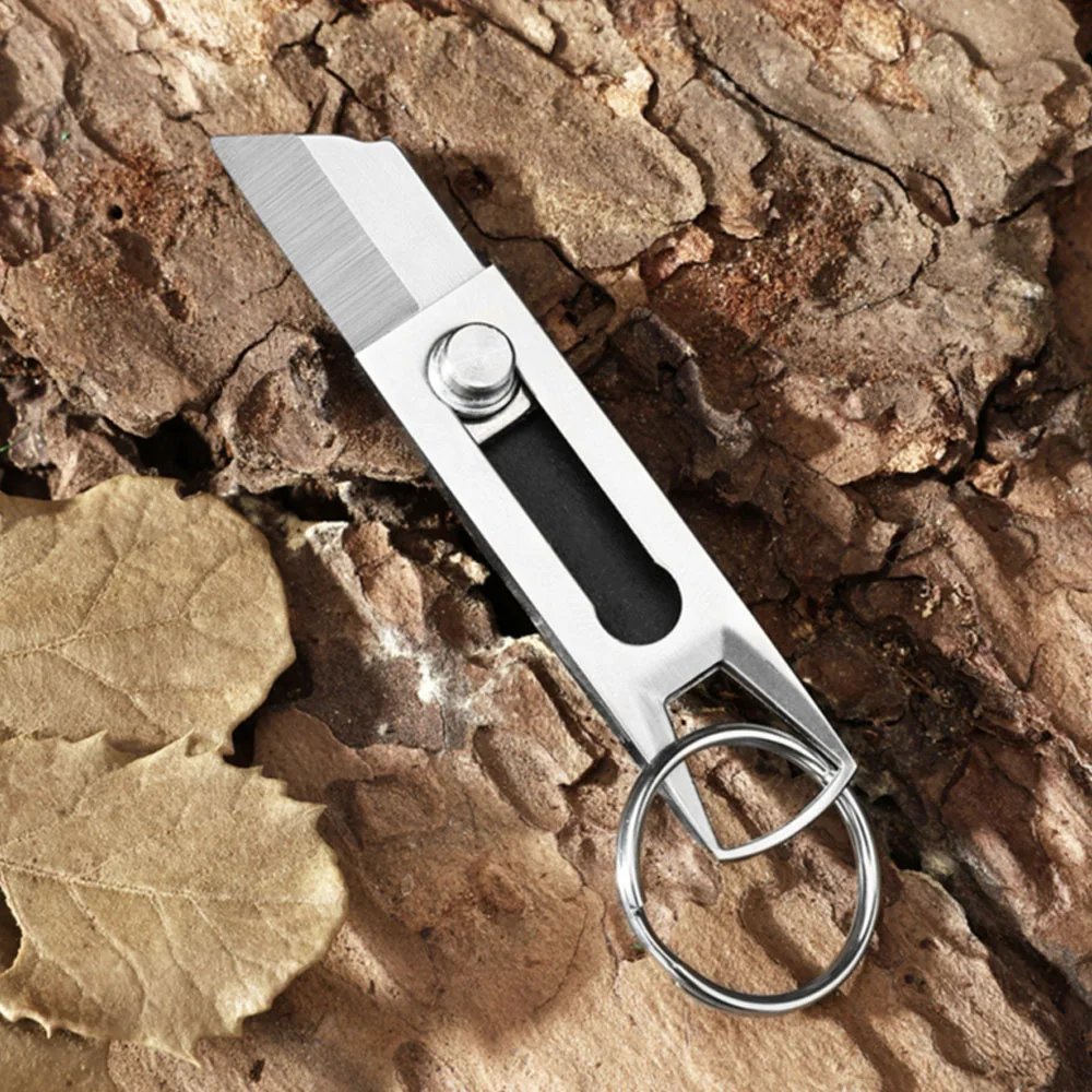 mini U disk creative knife portable self-defense folding keychain small push knife sharp cutting unpacking knife