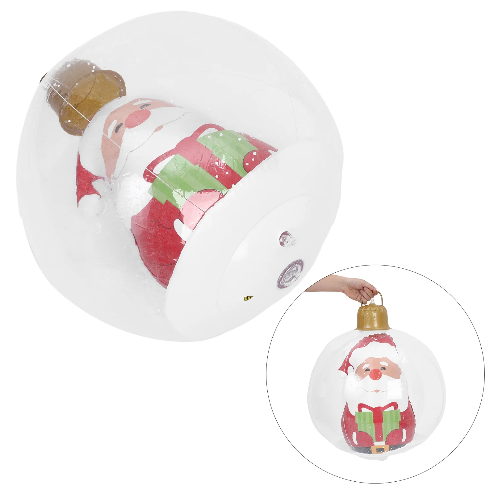 

23.6 Inch Giant Light Up Inflatable Christmas Ball Outdoor Blow Up Bauble Stable Base for Holiday Garden Decor