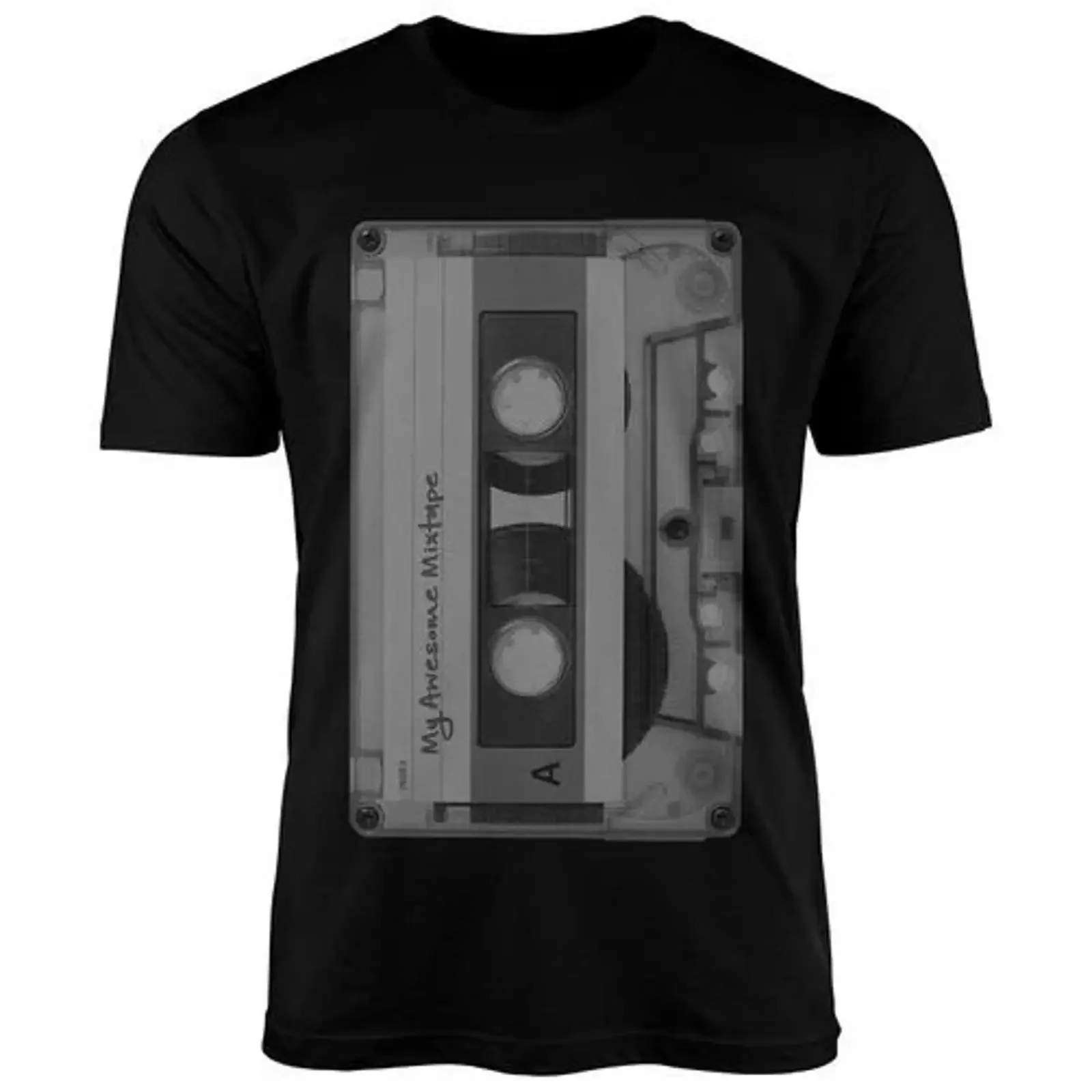 Men's Retro T Shirt with 80s Mixtape Cassette Motif Old School Fashion vintage Washed graphic Soft Slightly Unisex streetwear