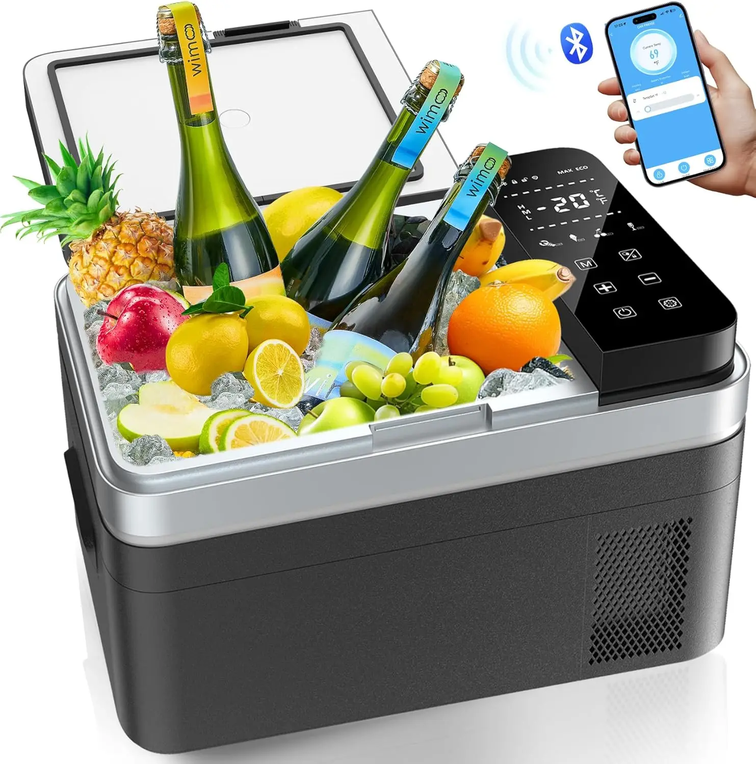 12 Volt Refrigerator,40QT(37L) Car Fridge,Portable Electric Cooler with APP Control,12V Cooler-13℉~68F,Portable Freezer 12/24V