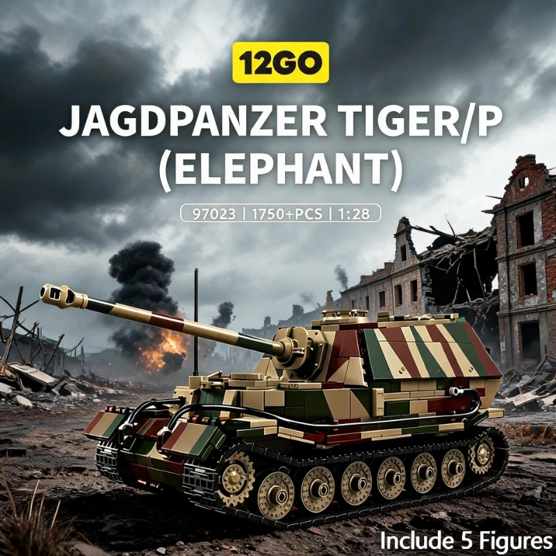 DIY Elephant Military Army Main Tiger Heavy Tank MOC Battle Soldier Building Blocks Bricks Set For Children Boys Gifts
