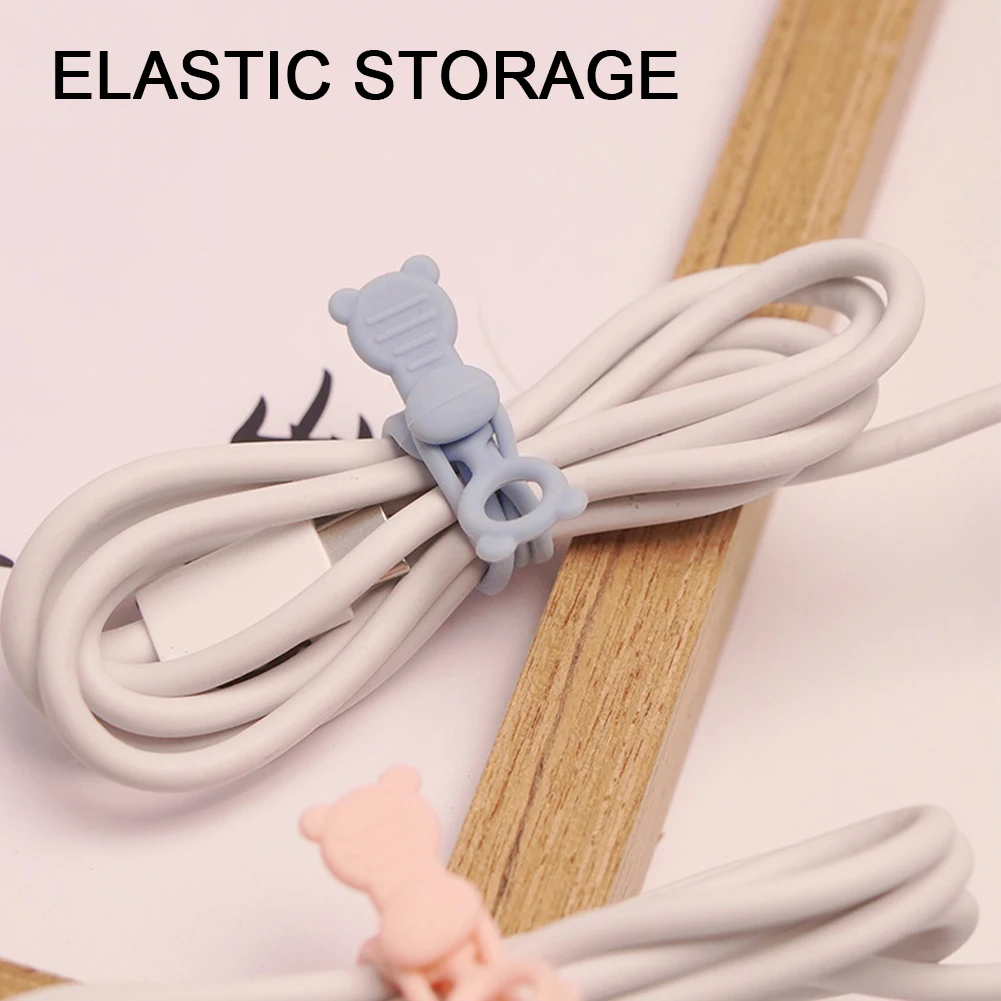 Cable organizer Silicone Bundling Tie Organiser For Cable Multifunctional Wear Resistant Wire Binding Belt For Wired Headsets