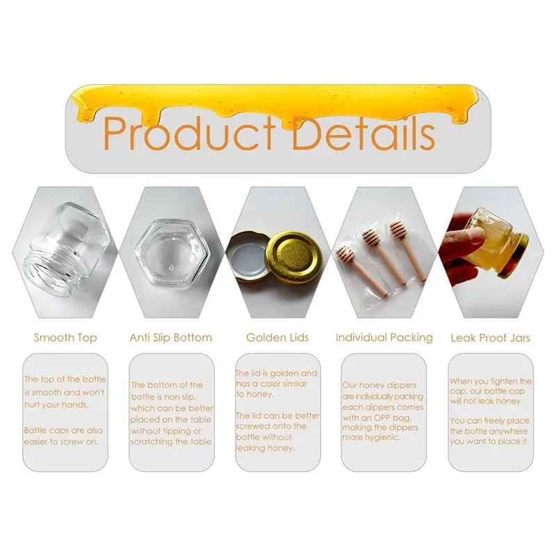 TFORU-20 Pack 45Ml Mini Honey Jars With Bee Pendants, Jutes - Perfect For Party Favors And Wedding Favors