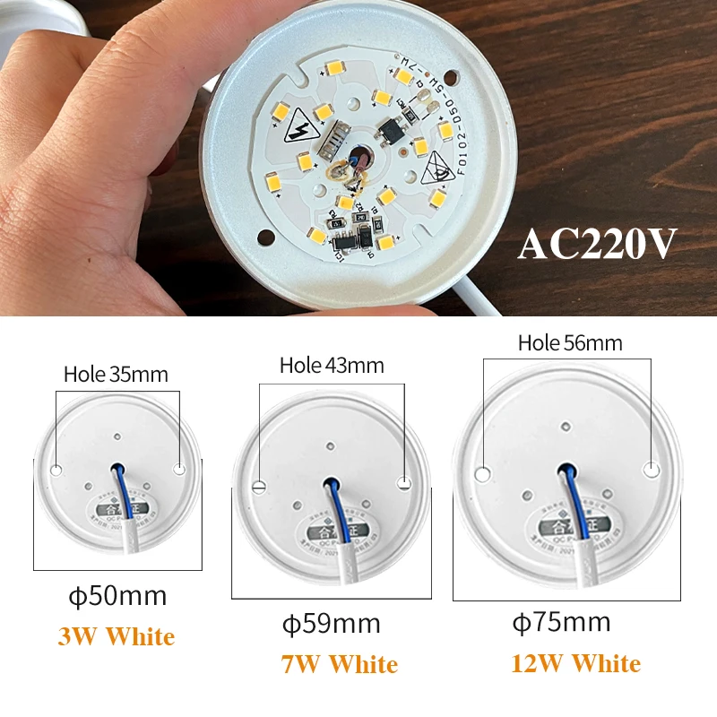 220V 3W 5W 7W ultracienki downlight LED do montażu powierzchniowego odpowiedni do szafek kuchennych, schodów, szafek na wino, gabinetek