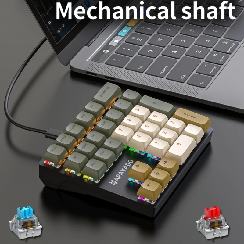 

Numpad One Hand Keyboard Цифровая клавиатура Механическая 33 клавиши Финансовая учетная клавиатура Ноутбук Внешняя мини цифровая клавиатура K33 Type C Проводная RGB подсветка Win Mac Office