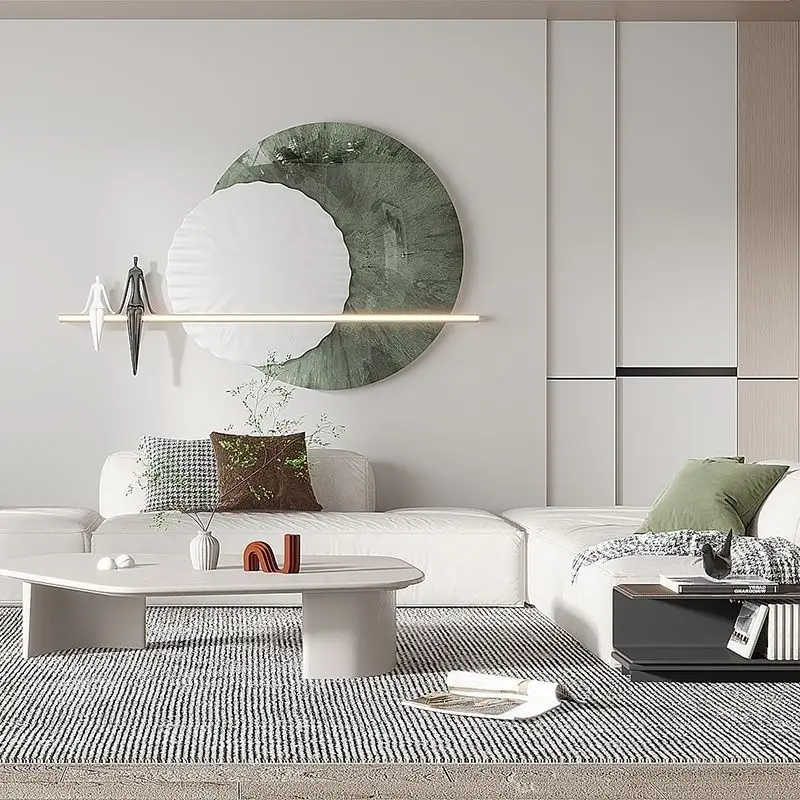 mc-120X75CM Contemporary Fuda Living Room Wall Decor 3D Wall Decal Dining Room Entryway Background Luxury Metal Iron^
