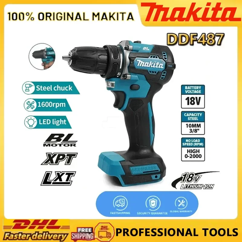 

Makita использует аккумулятор Makita 18 В. DDF487 Бесщеточная электрическая дрель 18 В, подходит для пятижилочной ударной дрели декоративной команды,