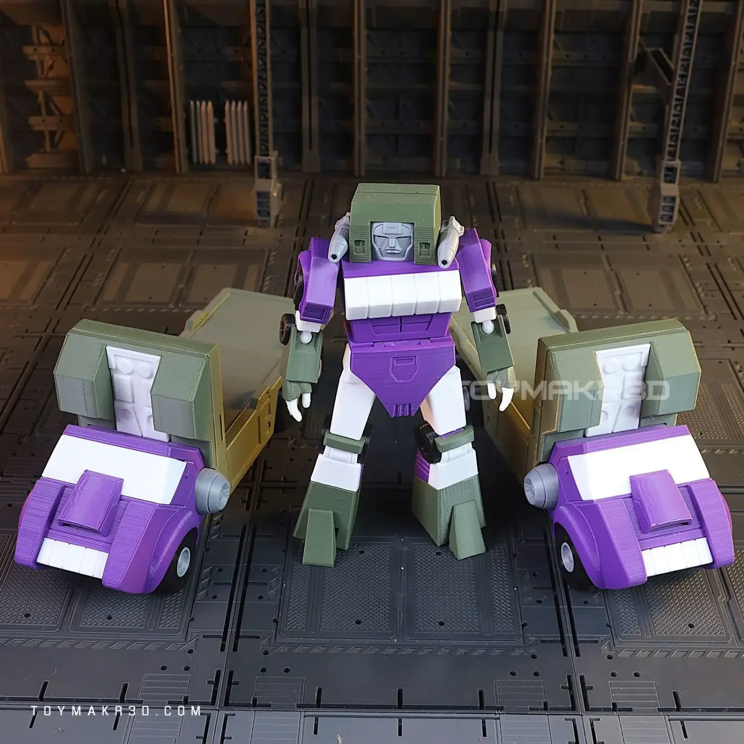 3D Printed Autobot Transport Drone Truck Mode Movable Model Toy