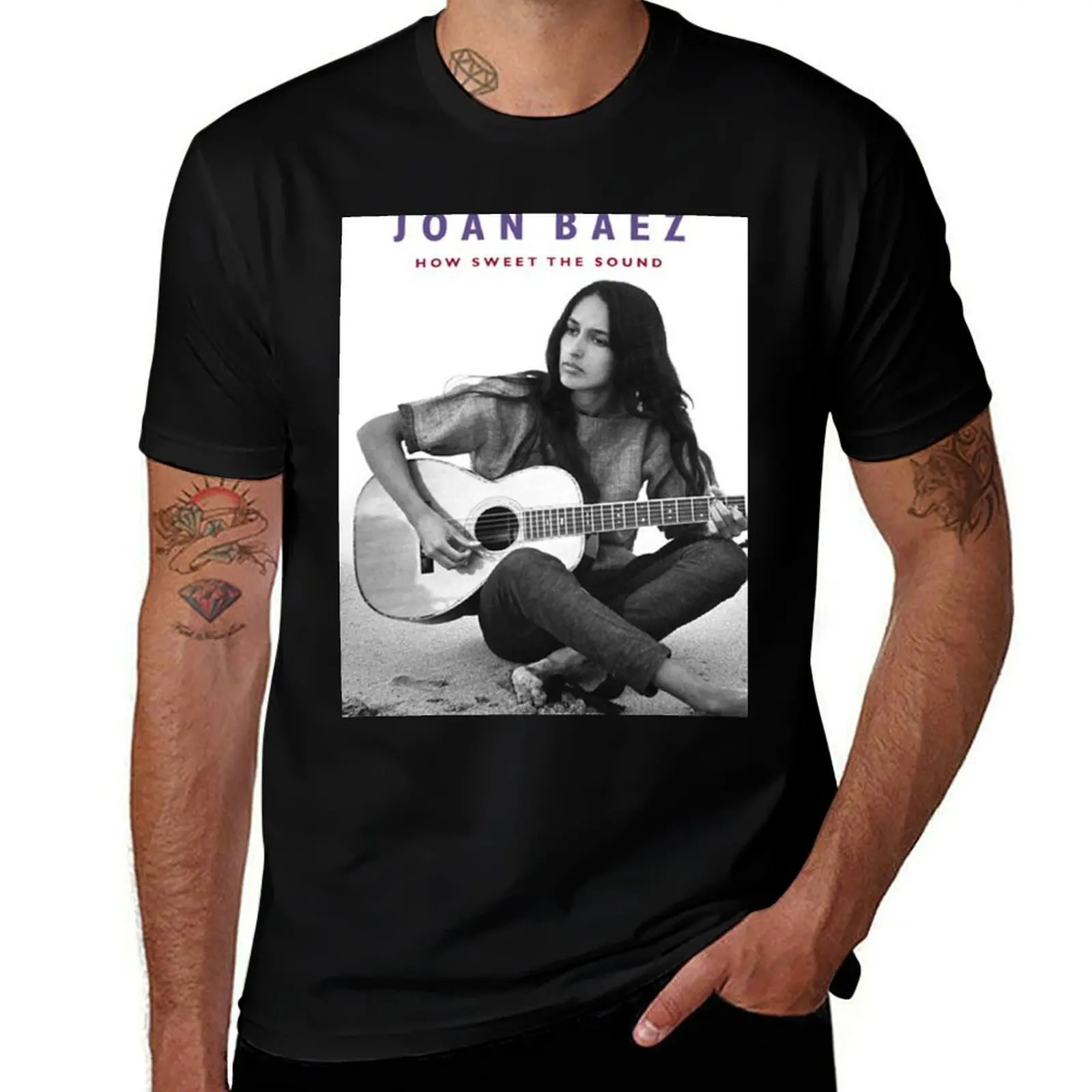 

joan baez how sweet the sound perhiasan T-Shirt Fashion Graphic Tee for Men