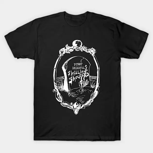 Penny Dreadful's Shilling Shockers Logo - Designed By Matthew MacKnight T-Shirt Men Women Clothes Oversized Cotton Tees