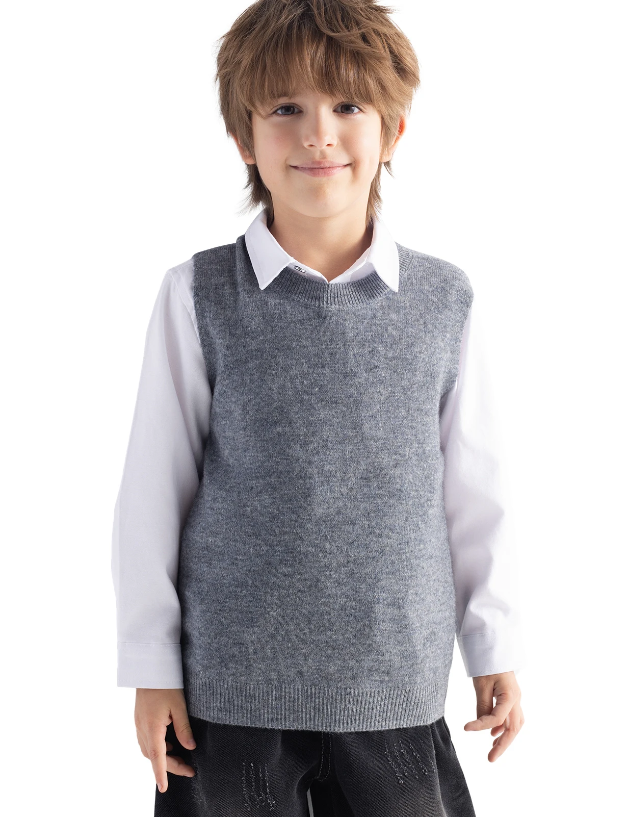 Boys Girls 100% Merino Wool Sweater Fall Winter Kids Mock Neck Long Sleeve Seamless Pullovers Children Top Child Woolen Sweaters