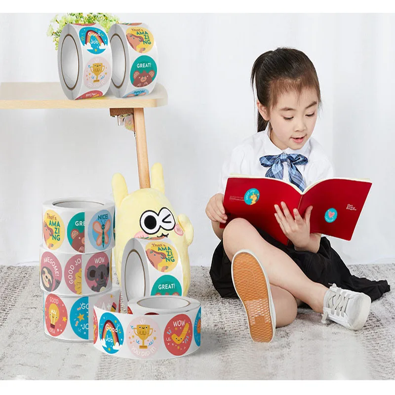 100-500PCS New Children's Stickers Cartoon Stickers for kids Packaging Stickers Photocard Decor Rolling Pack Stickers Roll