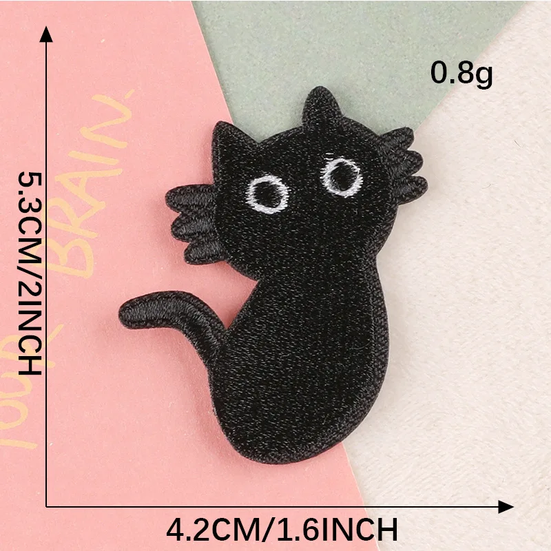 Emblemas Bordados Gato Preto, Ferro Em Patches Em Roupas, Vestido DIY, Jeans, Chapéu, Desenhos Animados Applique Adesivos, Acessórios de vestuário