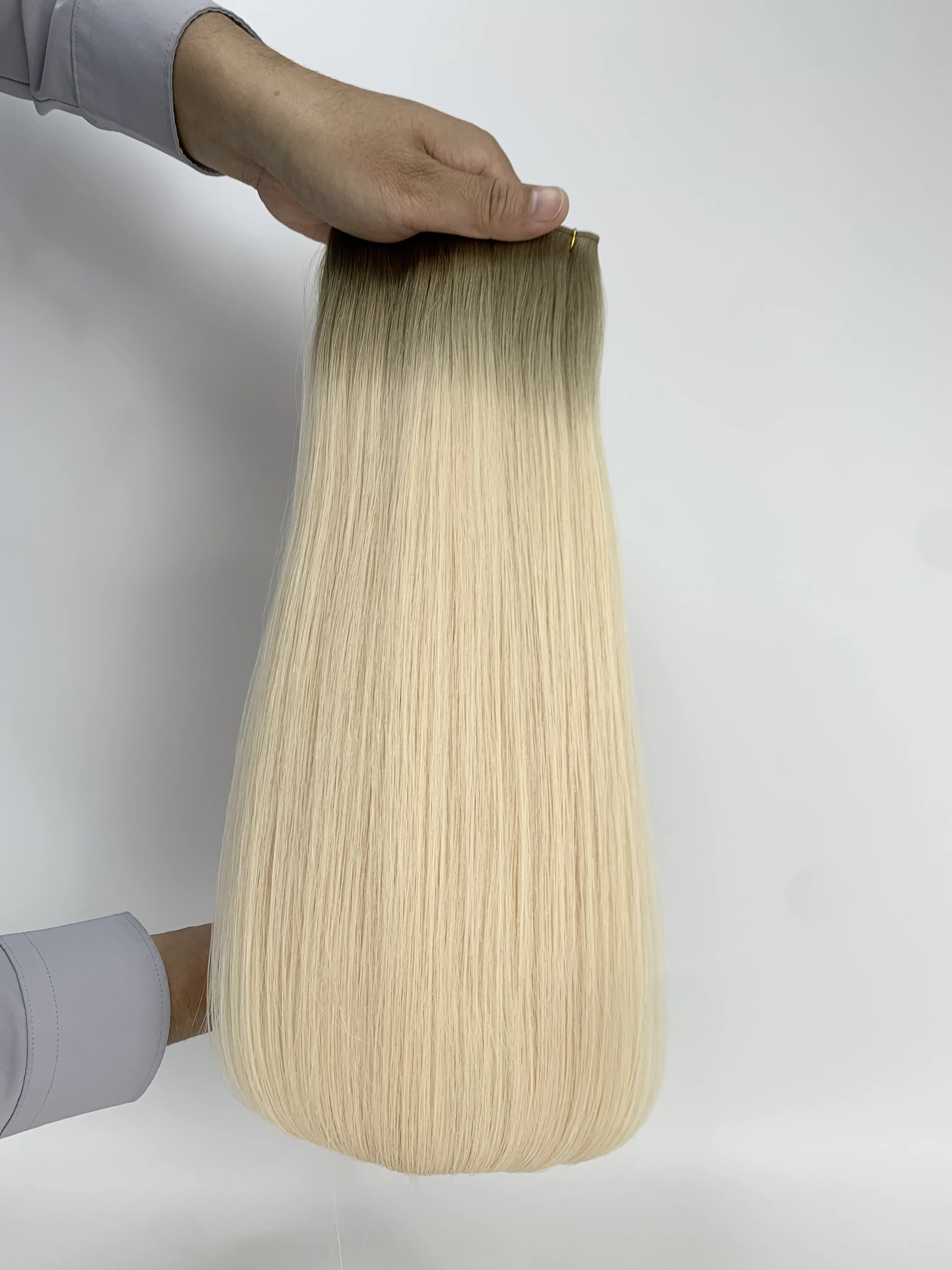 Premium 100% Echt Haar Weft Maagdelijk Haar Geen Korte Haartjes Dubbel Getrokken Netjes Afgesloten Eindjes Voor Insteek Haar Extensions & Bundels