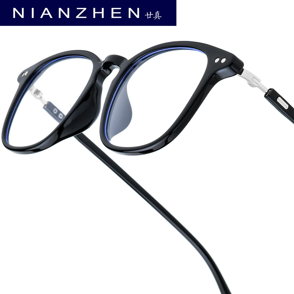 

NIANZHEN TR90 Eyeglasses Men Square Brand Design Glasses Frame Women Retro Vintage Ultralight-Weight Eyewear Spectacles 210429