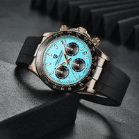 PAGANI DESIGN New Gold Blue Luxury Quartz Watch For Men Gift Box VK63 Movt Chronograph Sapphire Crystal Stainless Steel Watch photo 3