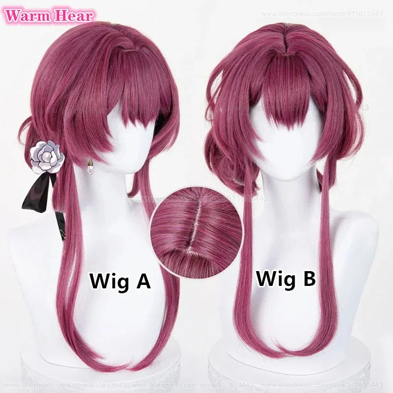 

New! Game HSR Kafka Synthetic Hair Unisex 48cm Rose Purple Cosplay Anime Wigs Heat Resistant Hair Halloween Party Wigs + Wig Cap