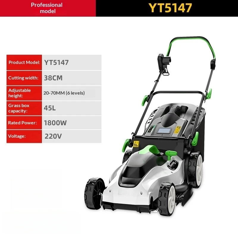 220V Elektrische Grasmaaier met Snoer 1400W 1600W 1800W 2200W Geschikt voor Gebruik in Huis en Tuin voor Trimmen, Maaien en Wieden van Gazons
