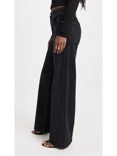 Imagen 2 del producto 2025 pantalones vaqueros de pierna recta para mujer, pantalones vaqueros grises elásticos de tiro bajo para mujer, pantalones vaqueros largos baratos para oficina diaria de Color sólido para mujer