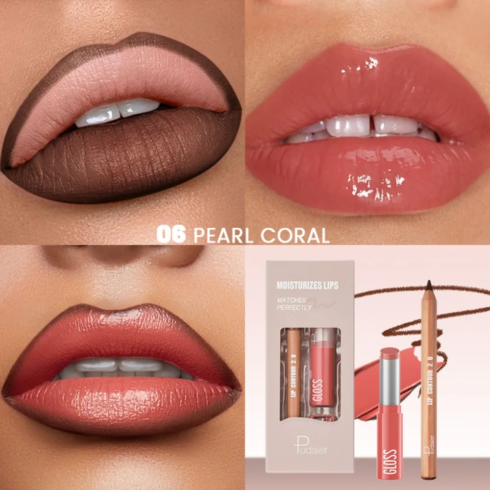 Matita labbra opaca Rossetto e matita per labbra Combo liscio con temperamatite Kit labbra e lucidalabbra Rossetto idratante antiaderente