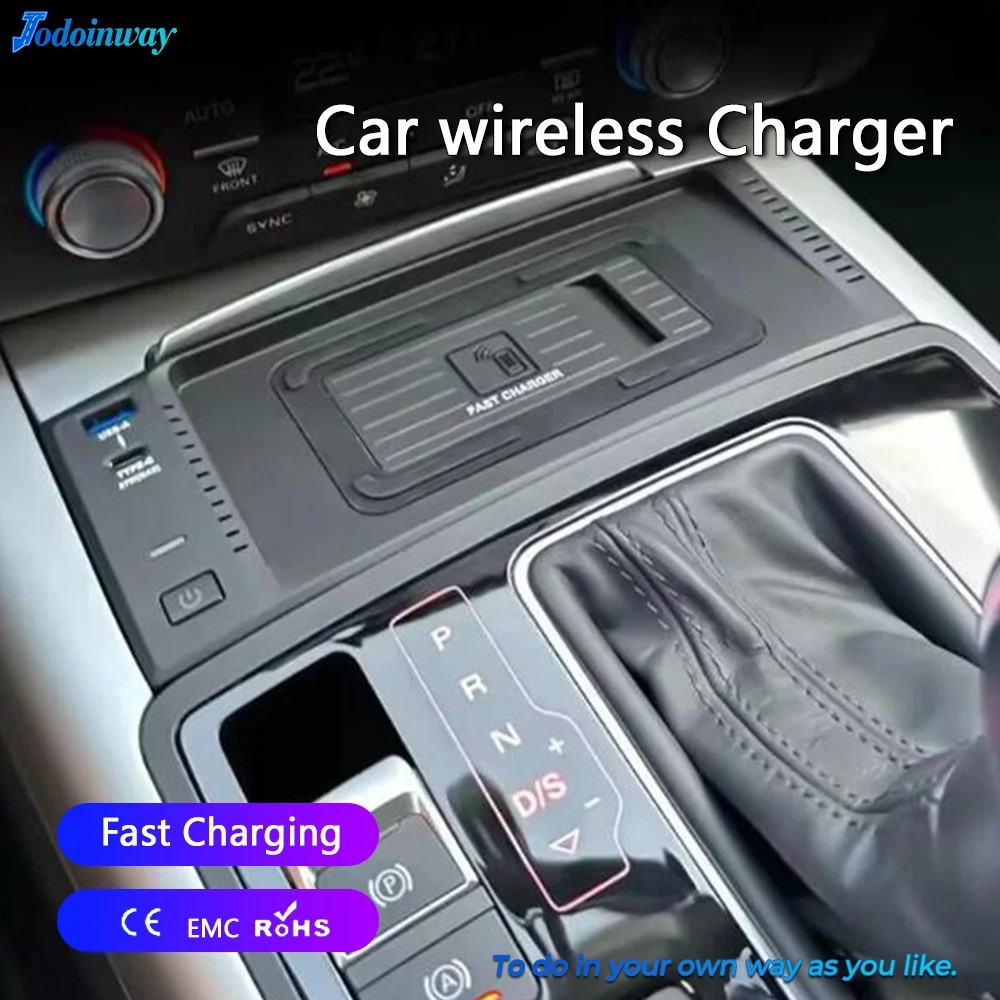 Fast Charging Plate Phone Holder 15w Wireless Charger For Audi A6 S6 RS6 A7 S7 RS7 C7 2011-2018 USB Port Socket Car Accessories