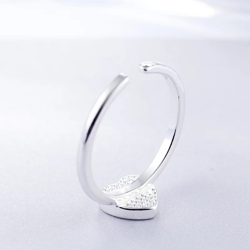 Autentico anello minimalista in argento Sterling 925 per le donne matrimonio cuore vuoto gioielli di moda regalo di san valentino carino