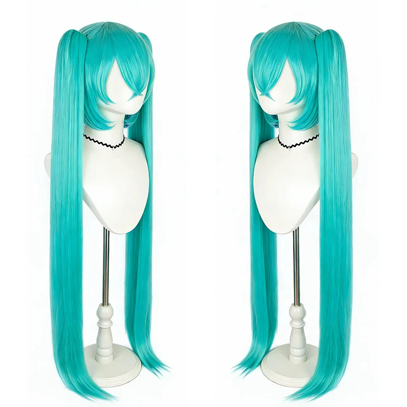 

Anime Miku Cosplay Synthetic Hair 120cm Detachable Double Ponytail Suitable for Women's Daily Party Role Play Heat-Resistant Wig