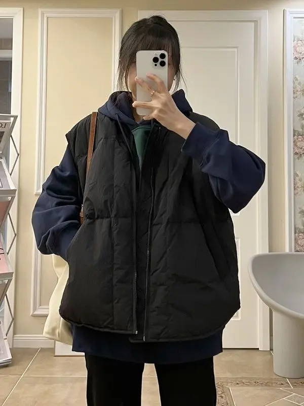 Gilet en duvet de coton pour femme, ample, surdimensionné, nouvelle collection automne/hiver 2025