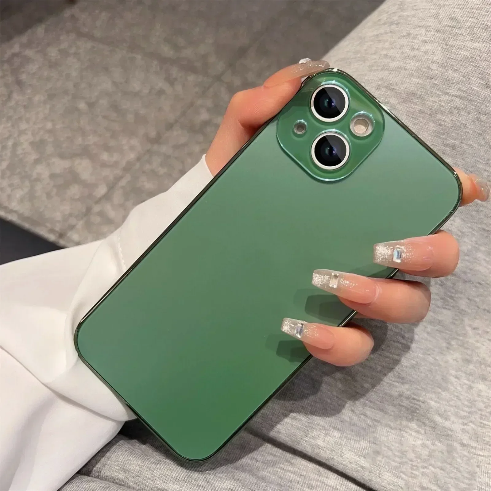 Оригинальный силиконовый чехол-бампер AG для iPhone 15 14 13 12 Pro Max 11 Pro Max + Plus, защитная задняя крышка для объектива