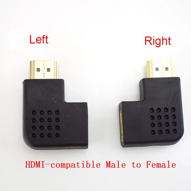 Male to Female HDMI-compatible Adapter Converter 90 Degrees Angle Turn Right Left Extension Cable Connector HD 1080P L19