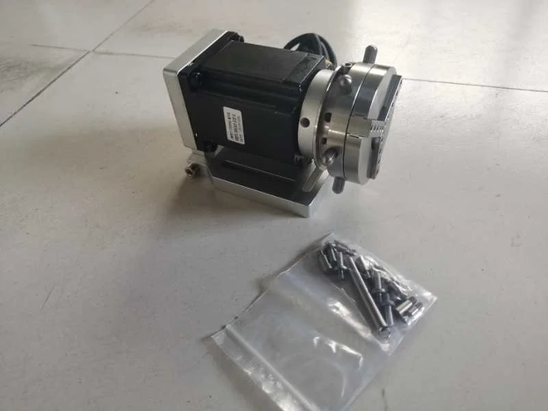 Rotary chuck for laser marking machine rotating axis 80mm 100mm for glass shaft axis round products