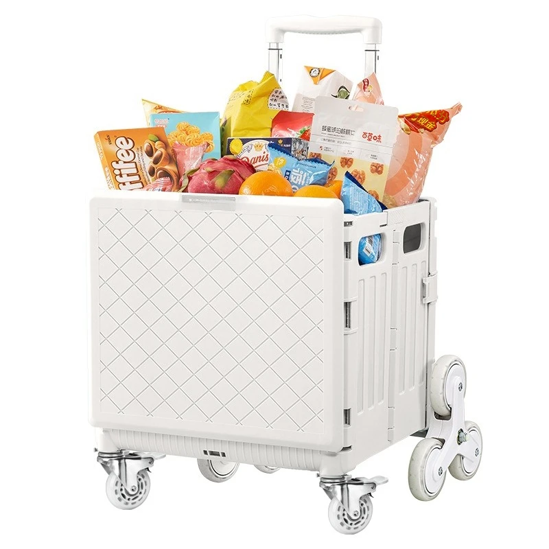 

Shopping cart climbing stairs artifact supermarket trolley folding lightweight double bearing enlarged ladder wheel can seat