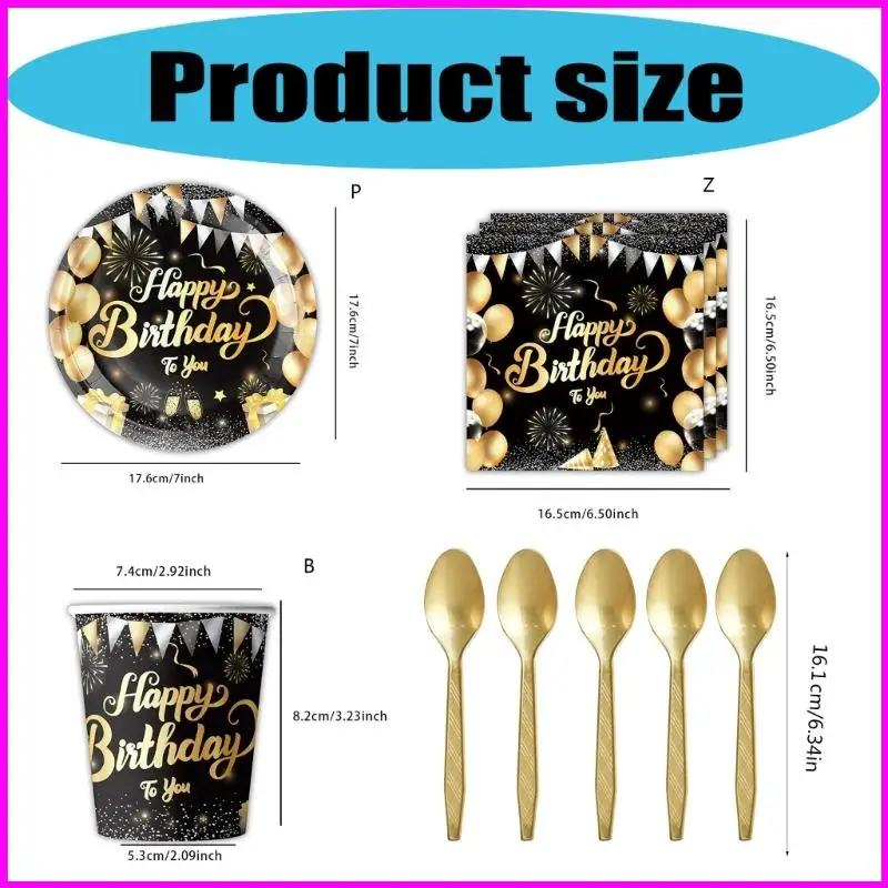 أدوات مائدة مائدة مائدة مائدة مائدة ذهبية سوداء يمكن التخلص منها #6